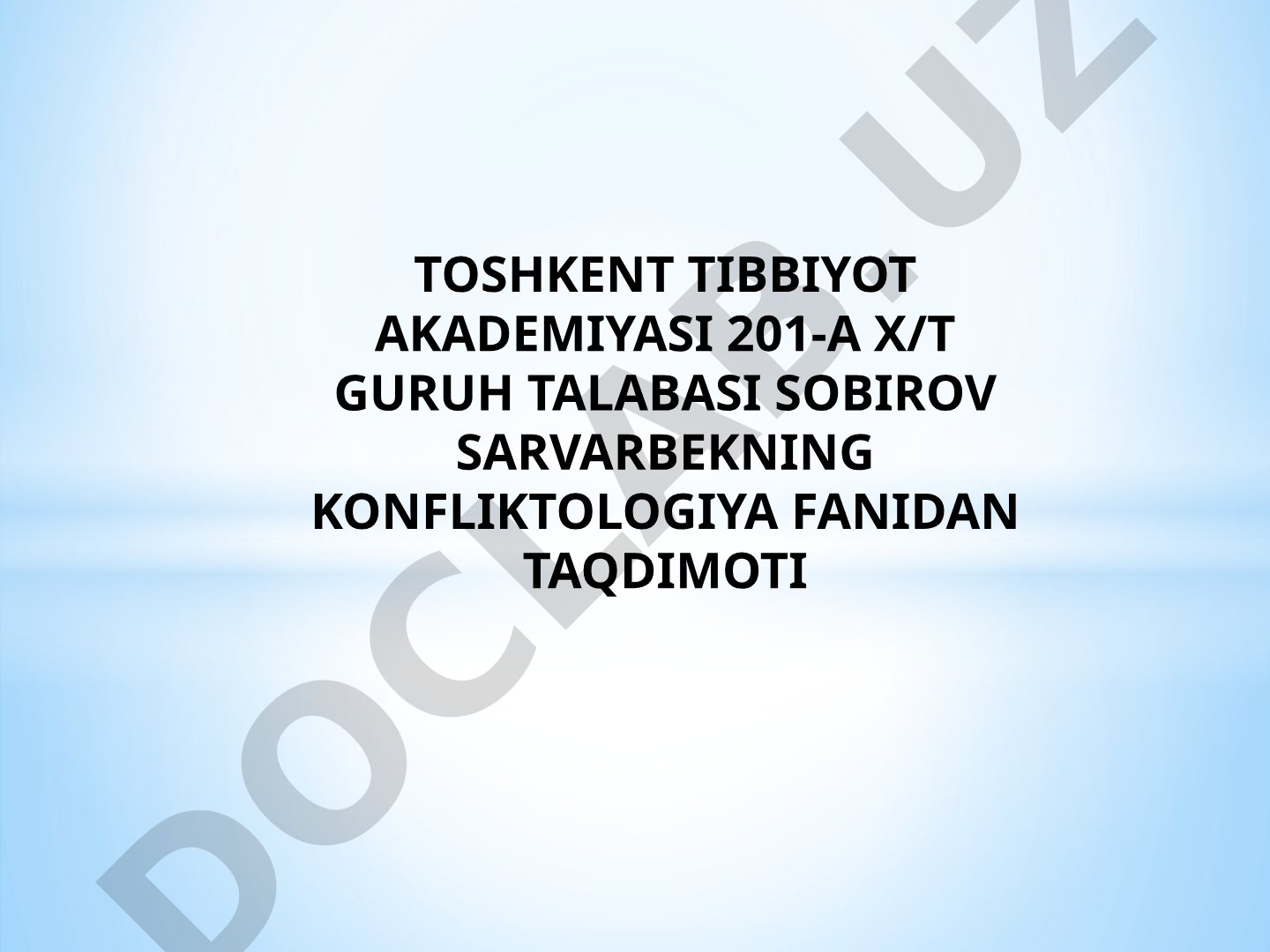 Taqdimotda konflikt tushunchasi, turlari, rivojlanish bosqichlari va boshqarish usullari