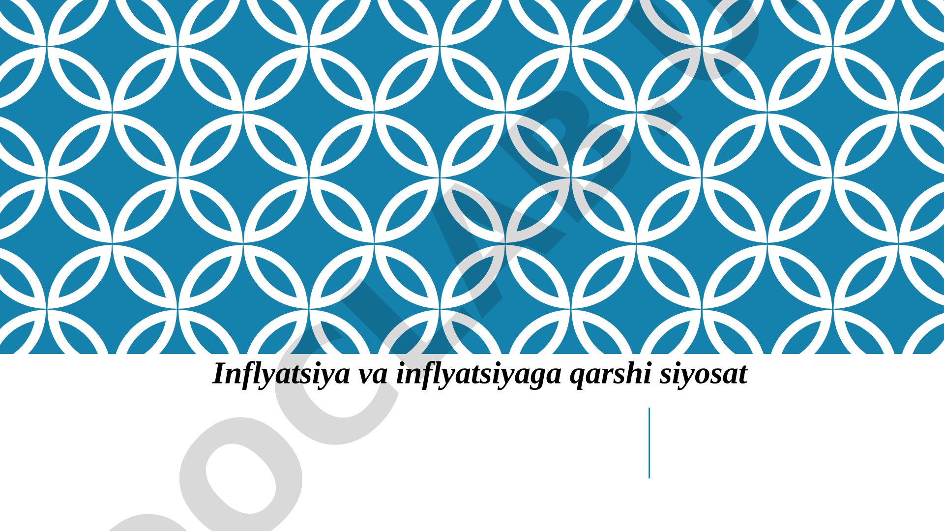 Inflyatsiya va inflyatsiyaga qarshi siyosat