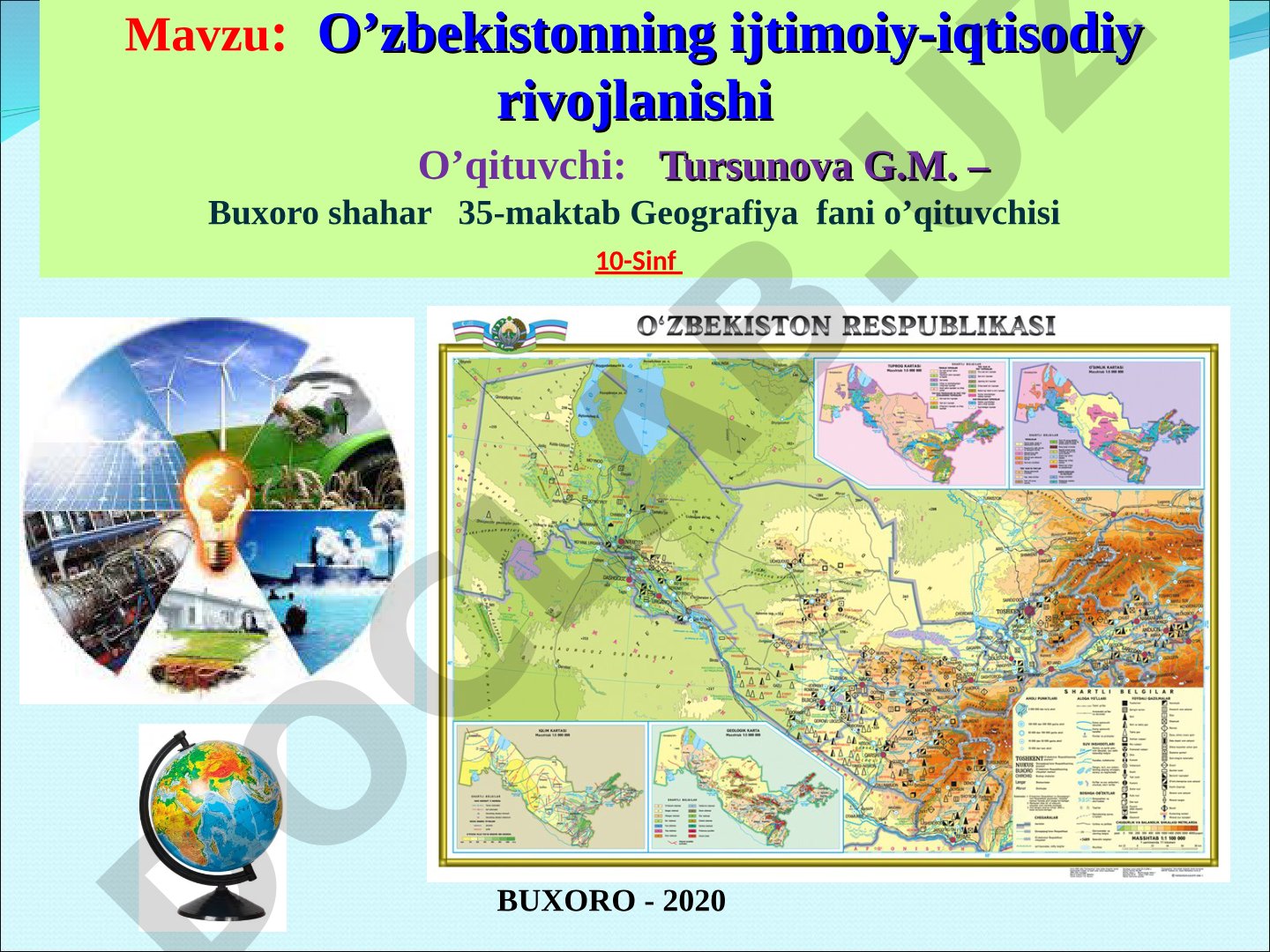 O'zbekistonning ijtimoiy-iqtisodiy rivojlanishi