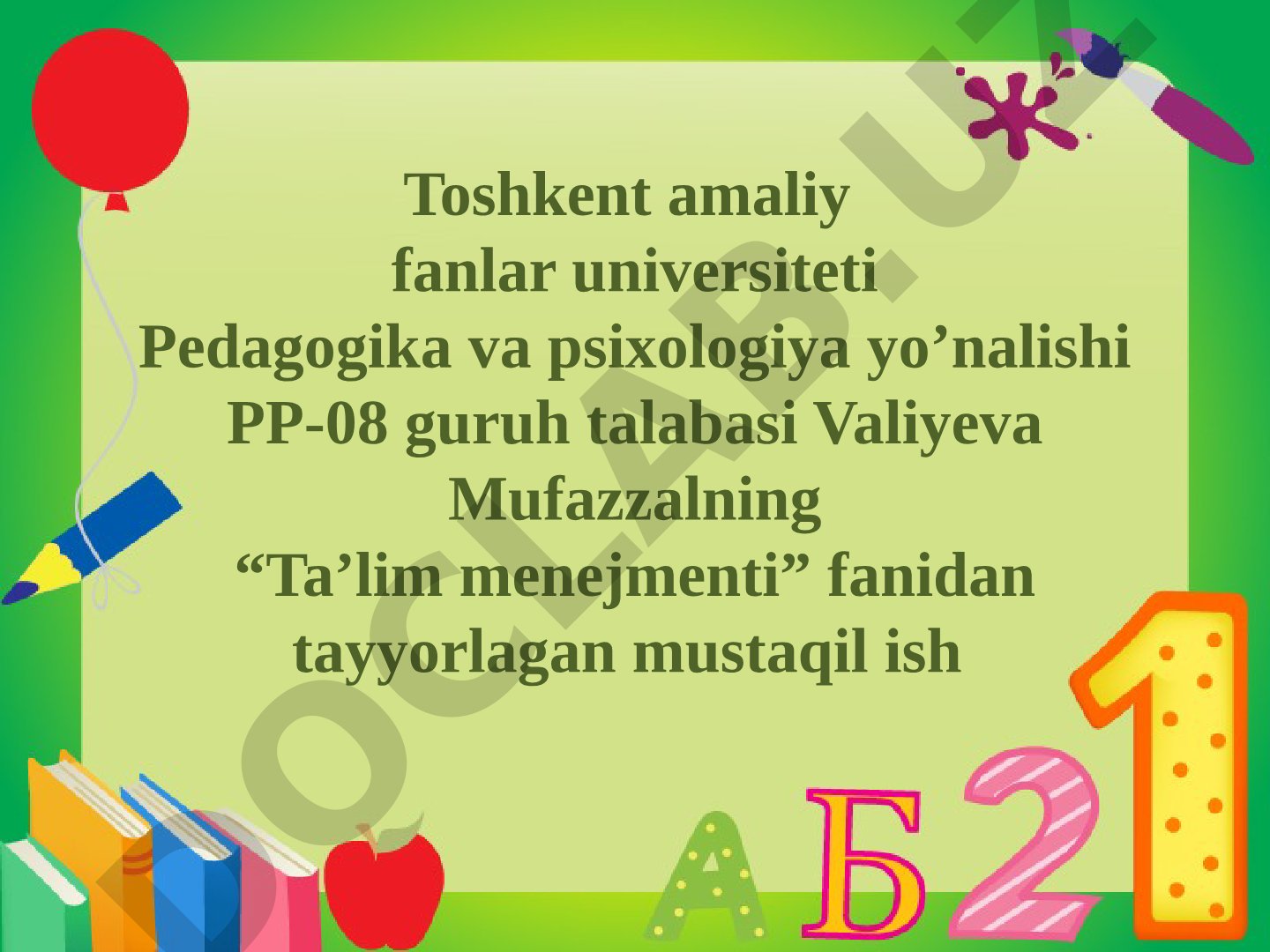 Zamonaviy maktab faoliyatini tashkil etish