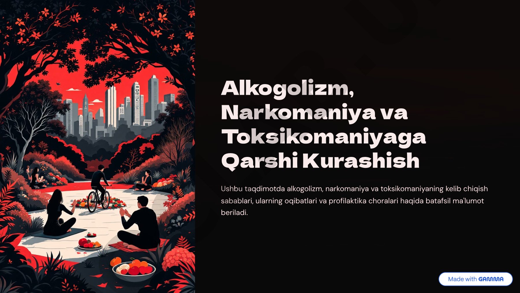 Alkogolizm, Narkomaniya va Toksikomaniyaga Qarshi Kurashish