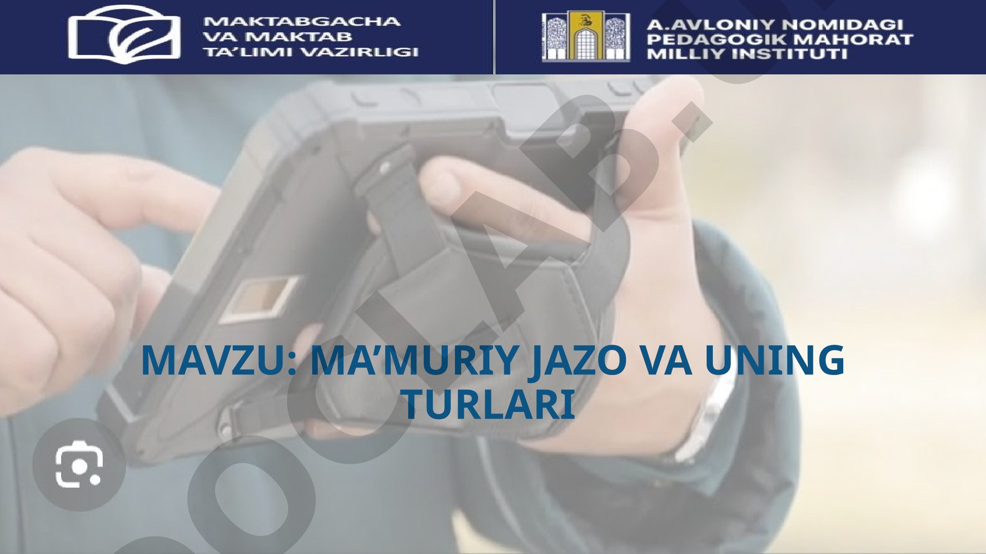 Ma’muriy jazo va uning turlari