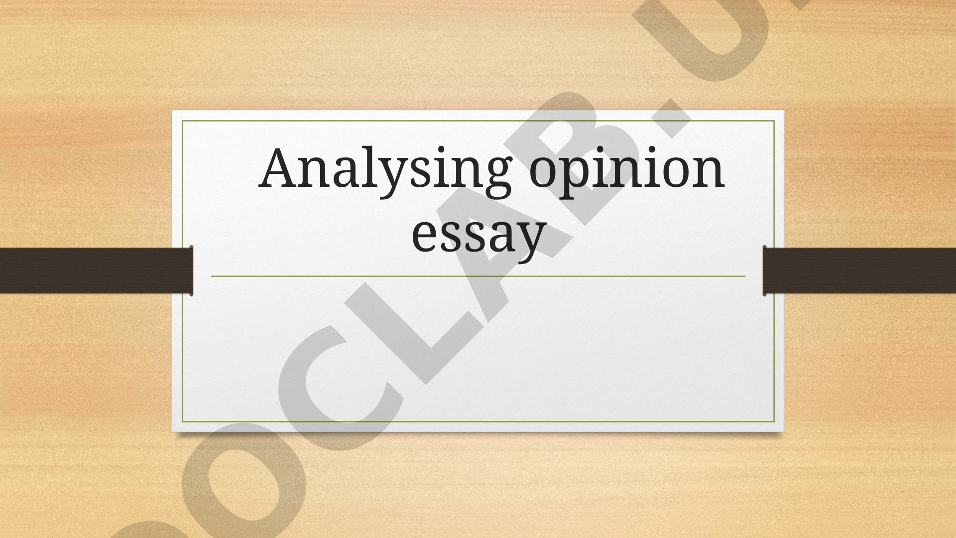 Analysing opinion essay