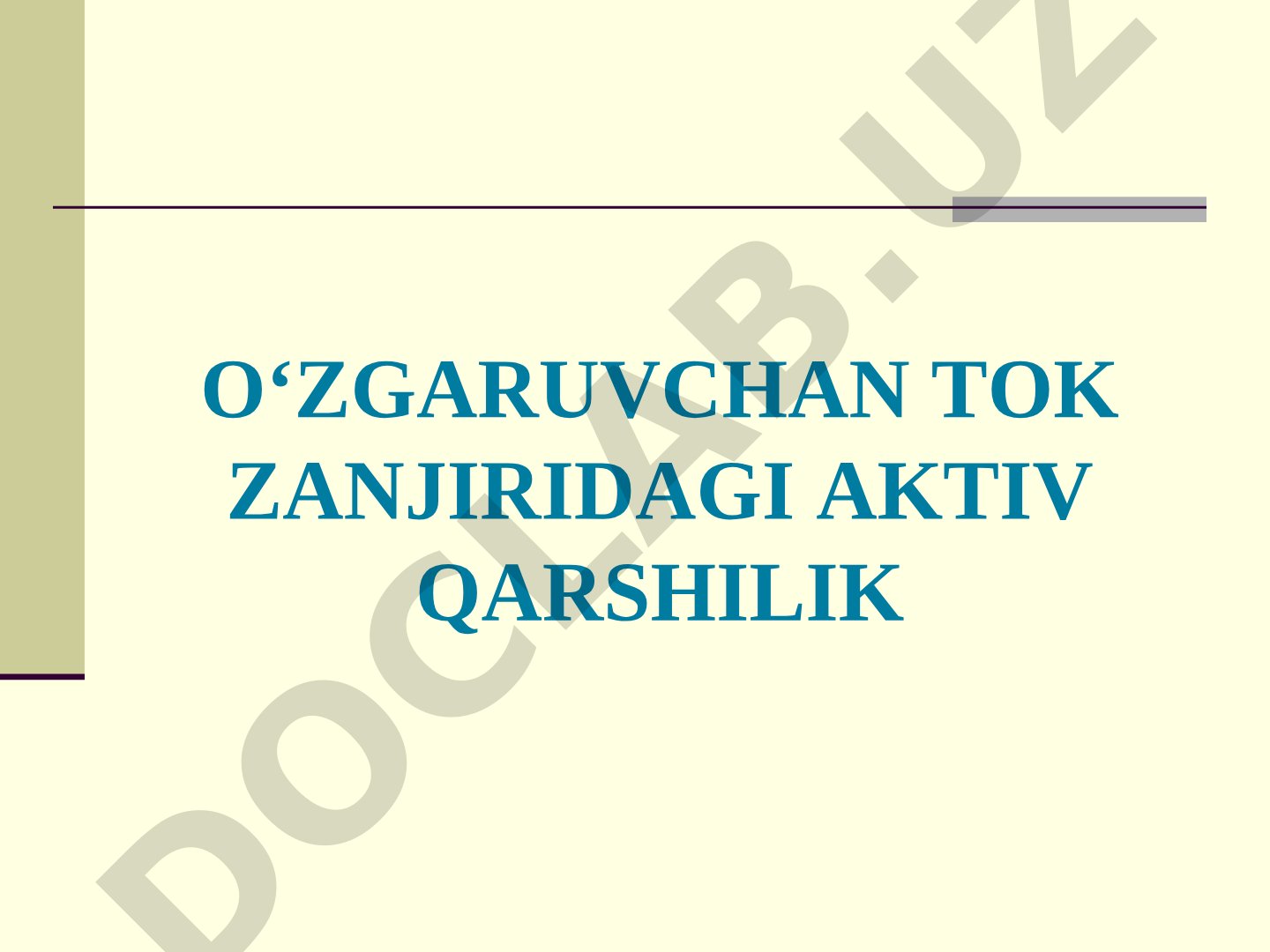 O'zgaruvchan tok zanjiridagi aktiv qarshilik