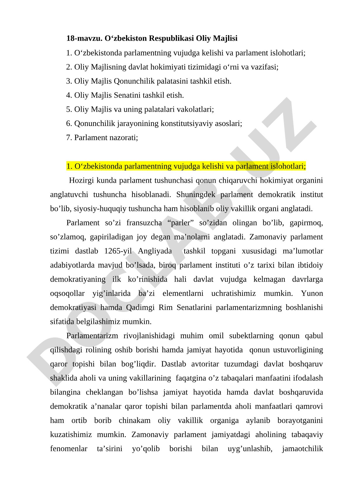 O‘zbekiston Respublikasi Oliy Majlisi