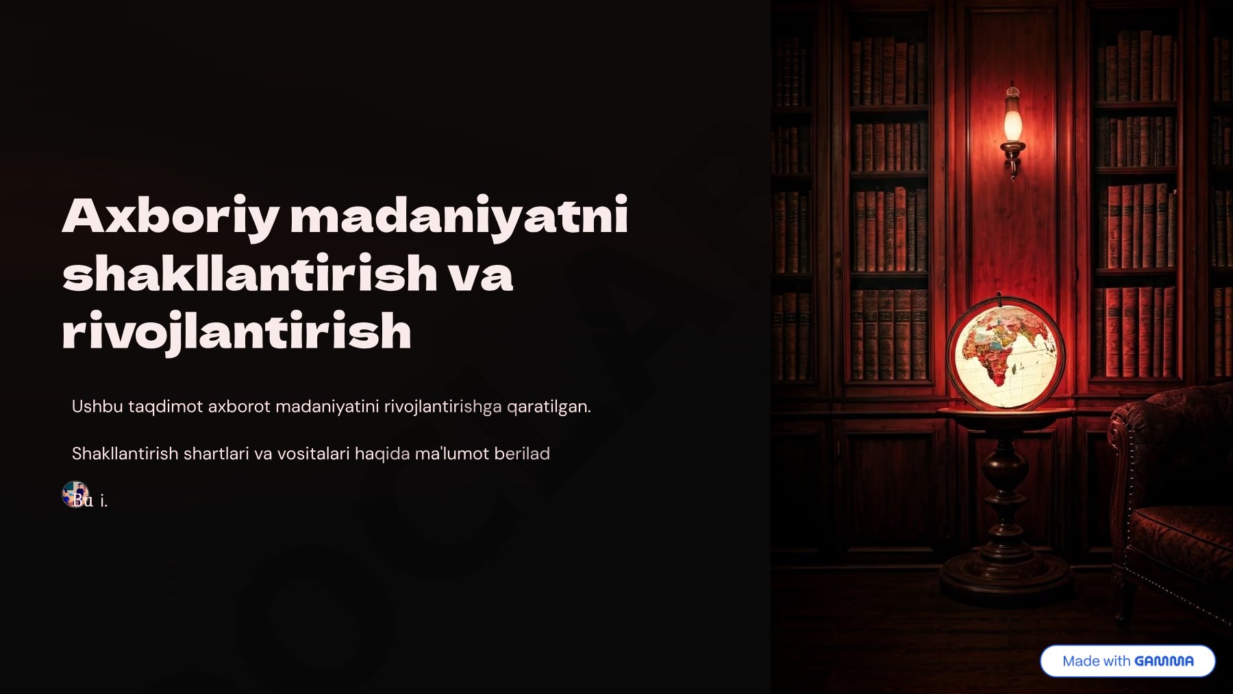 Axboriy madaniyatni shakllantirish va rivojlantirish
