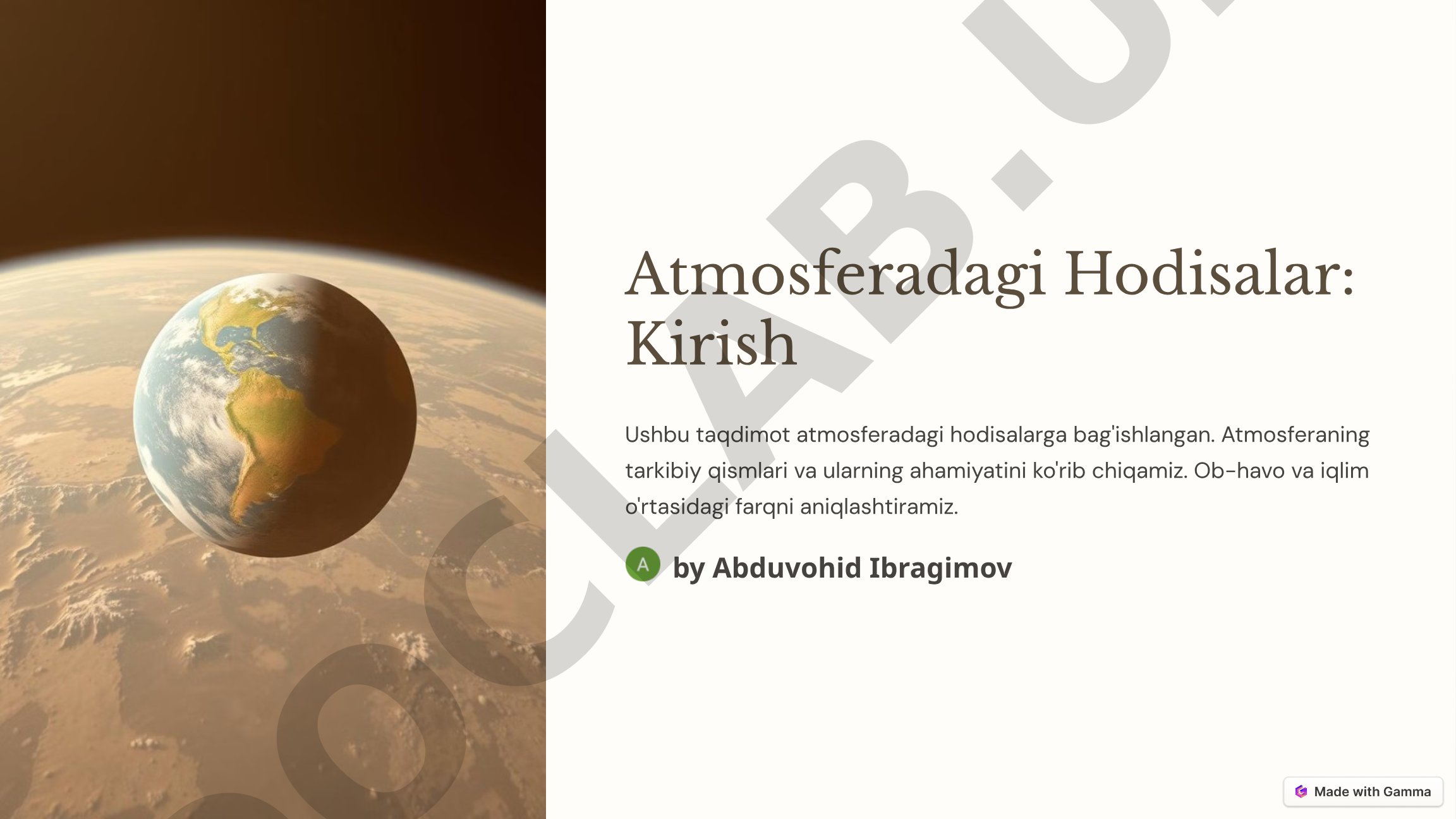 Atmosferadagi Hodisalar