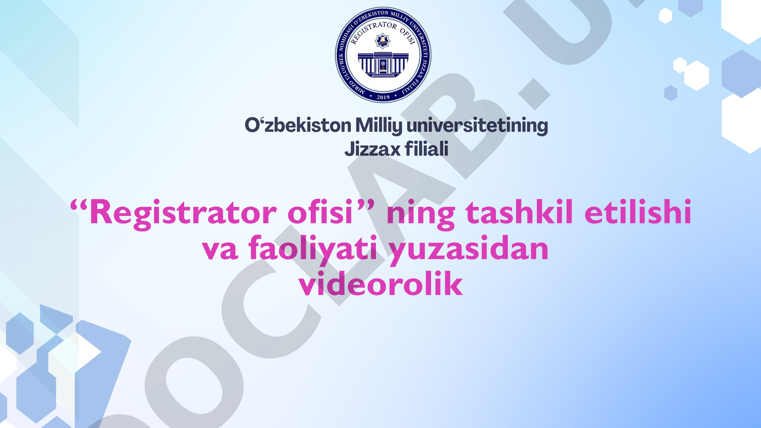 Registrator ofisi tashkil etilishi va faoliyati