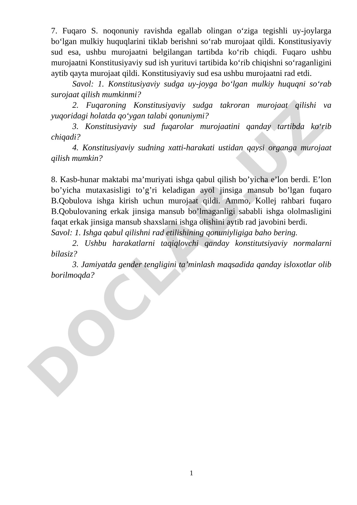 Konstitutsiyaviy sud murojaati va ishga qabul qilish diskriminatsiyasi