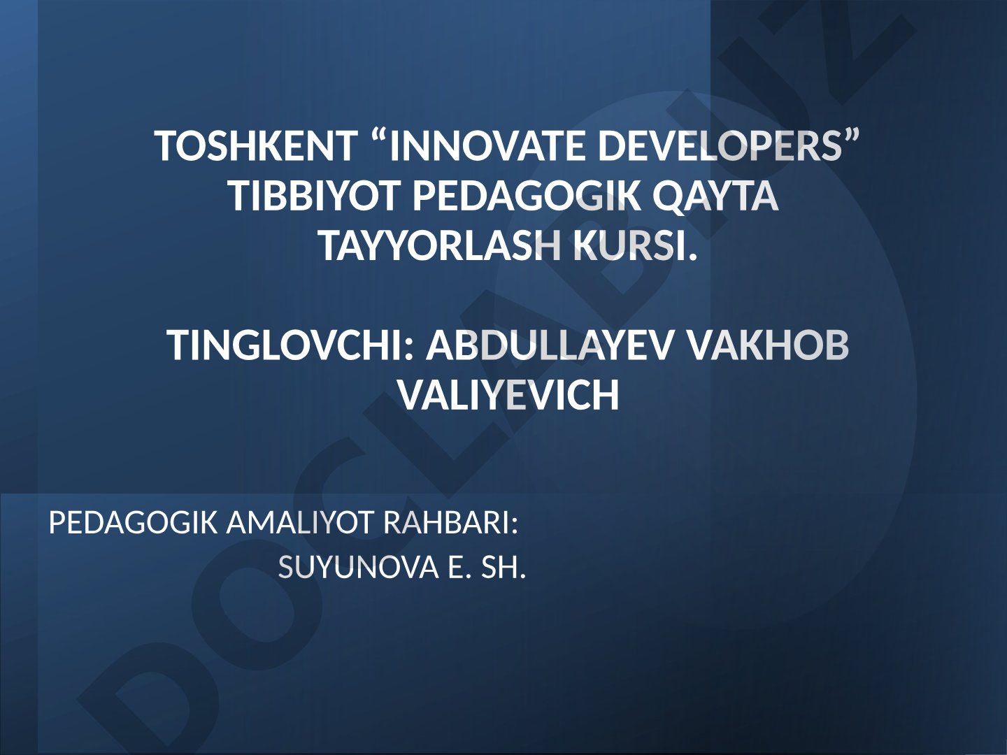 Tibbiy oliy ta'limda kredit modul tizimi