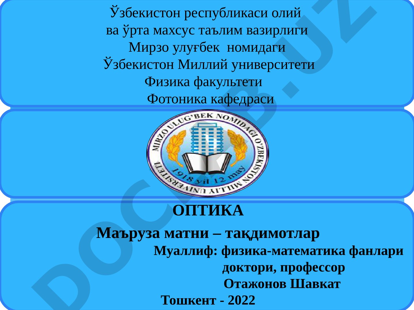 Оптика фанига кириш