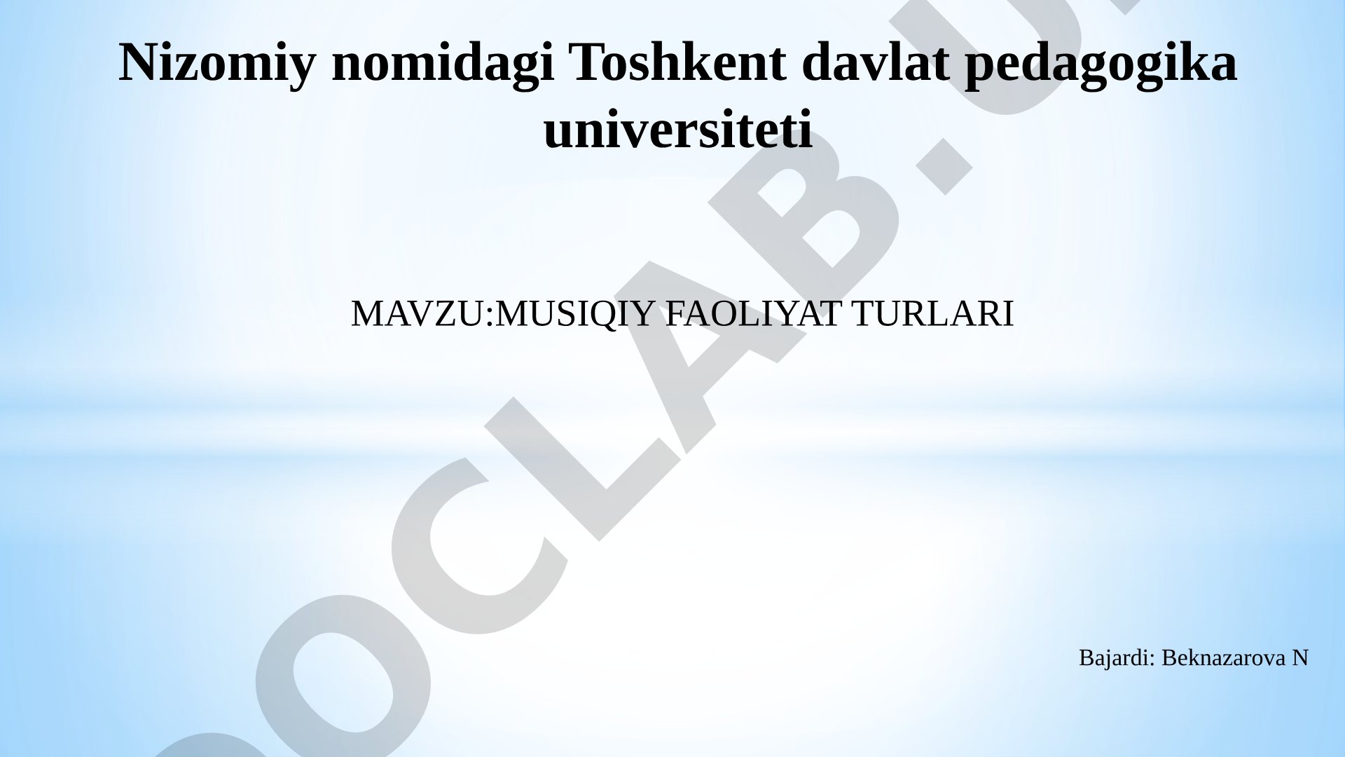 Musiqiy faoliyat turlari