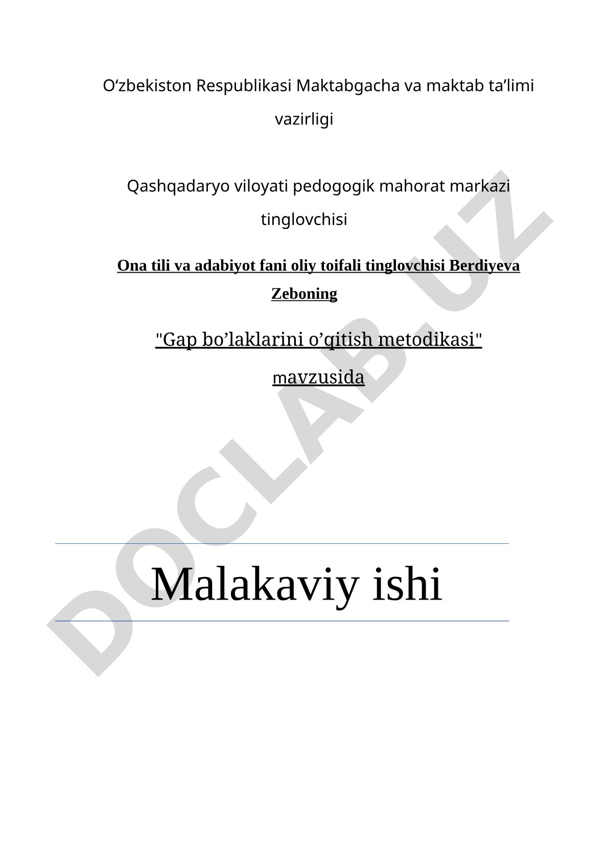 Gap bo‘laklarini o‘qitish metodikasi