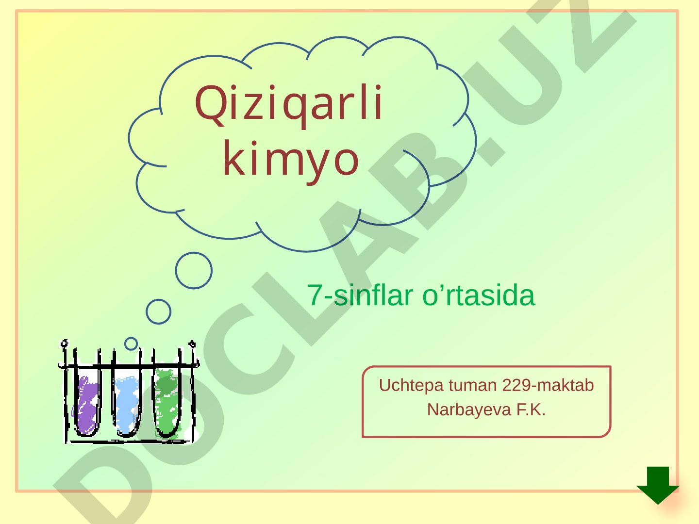 Kimyoviy elementlar, fizik va kimyoviy hodisalar haqida 7-sinf uchun bellashuv