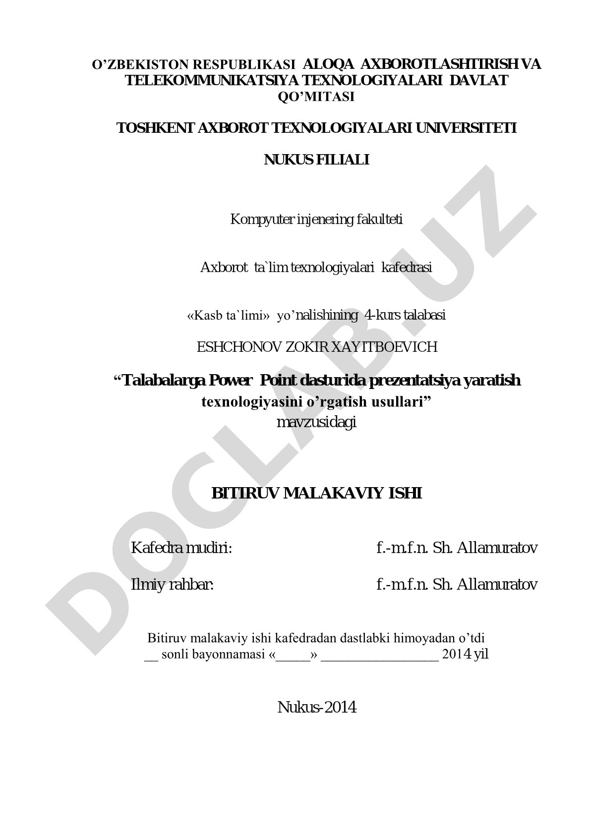 Talabalarga Power Point dasturida prezentatsiya yaratish texnologiyasini o’rgatish usullari