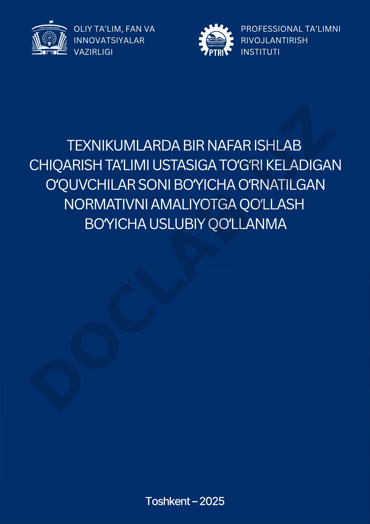 Texnikumlarda ishlab chiqarish taʼlimi ustasiga toʻgʻri keladigan oʻquvchilar soni normativi