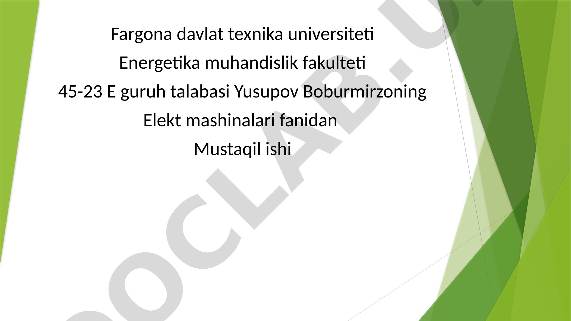 Generatorlarning samaradorligini aniqlash va solishtirish