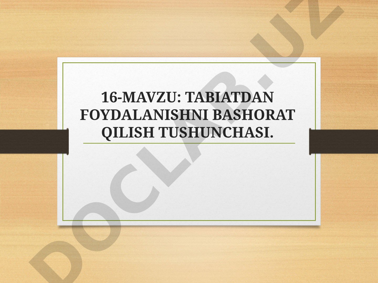 Tabiatdan foydalanishni bashorat qilish tushunchasi