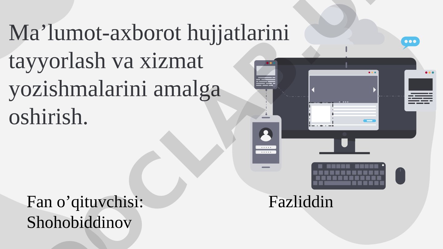Ma’lumot-axborot hujjatlarini tayyorlash va xizmat yozishmalarini amalga oshirish.