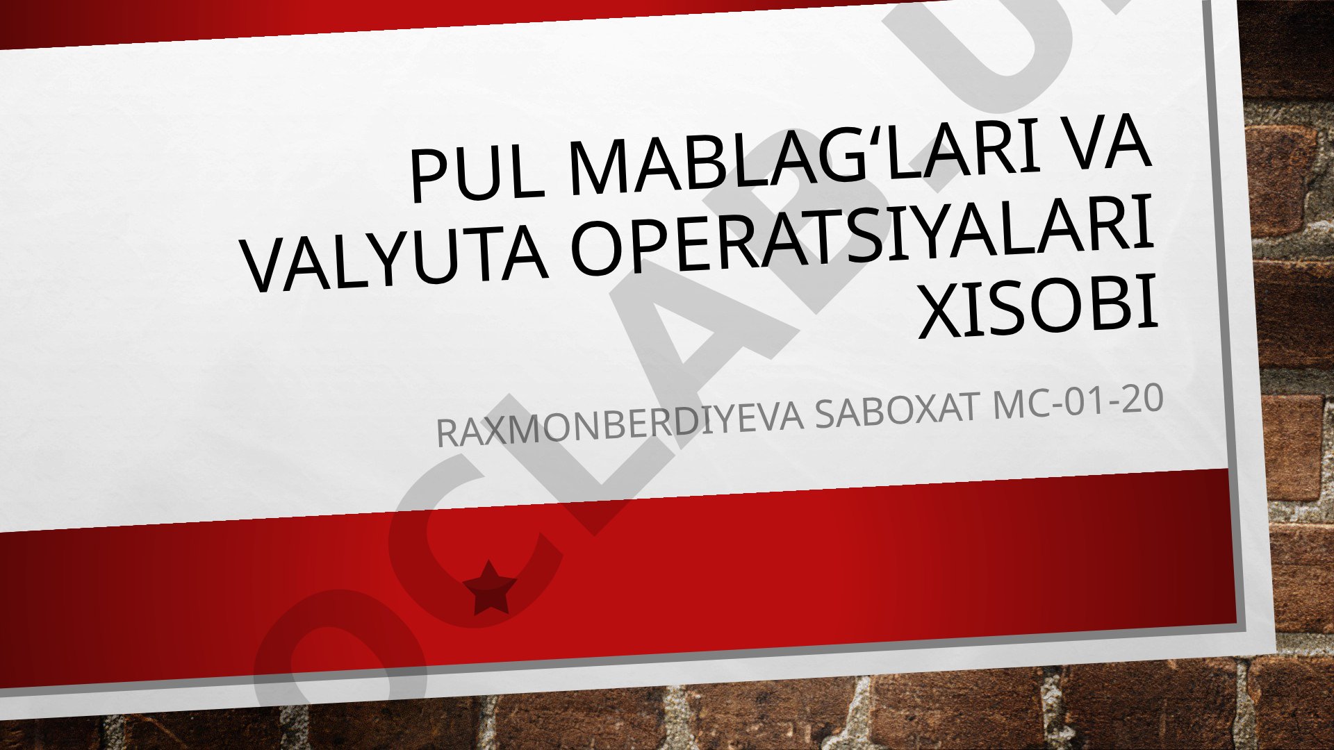 Bu esa, moliyaviy operatsiyalarning korxonalar umumiy pul oqimining barqarorligini ta’minlashdagi ah