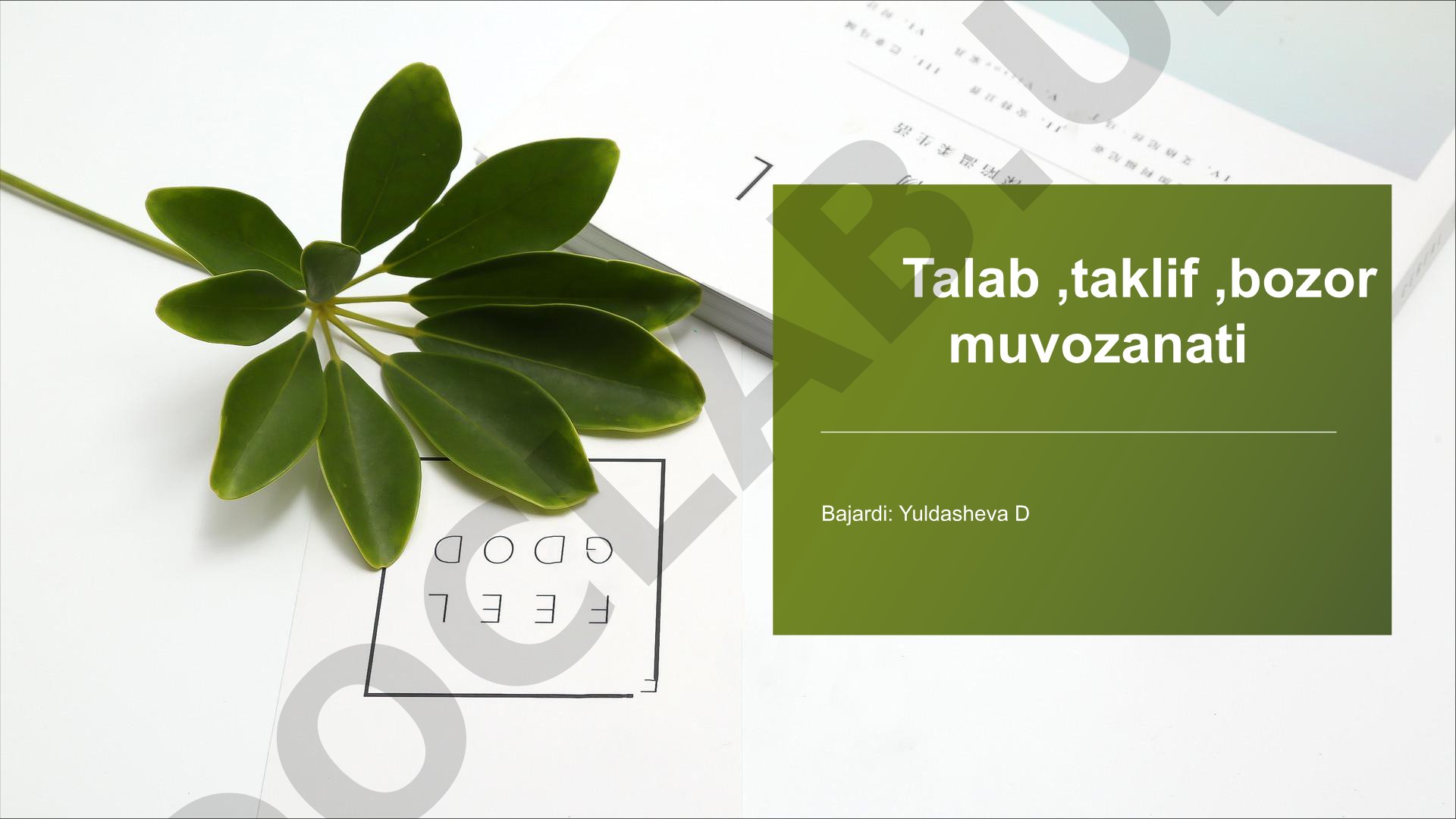 Talab, taklif va bozor muvozanati