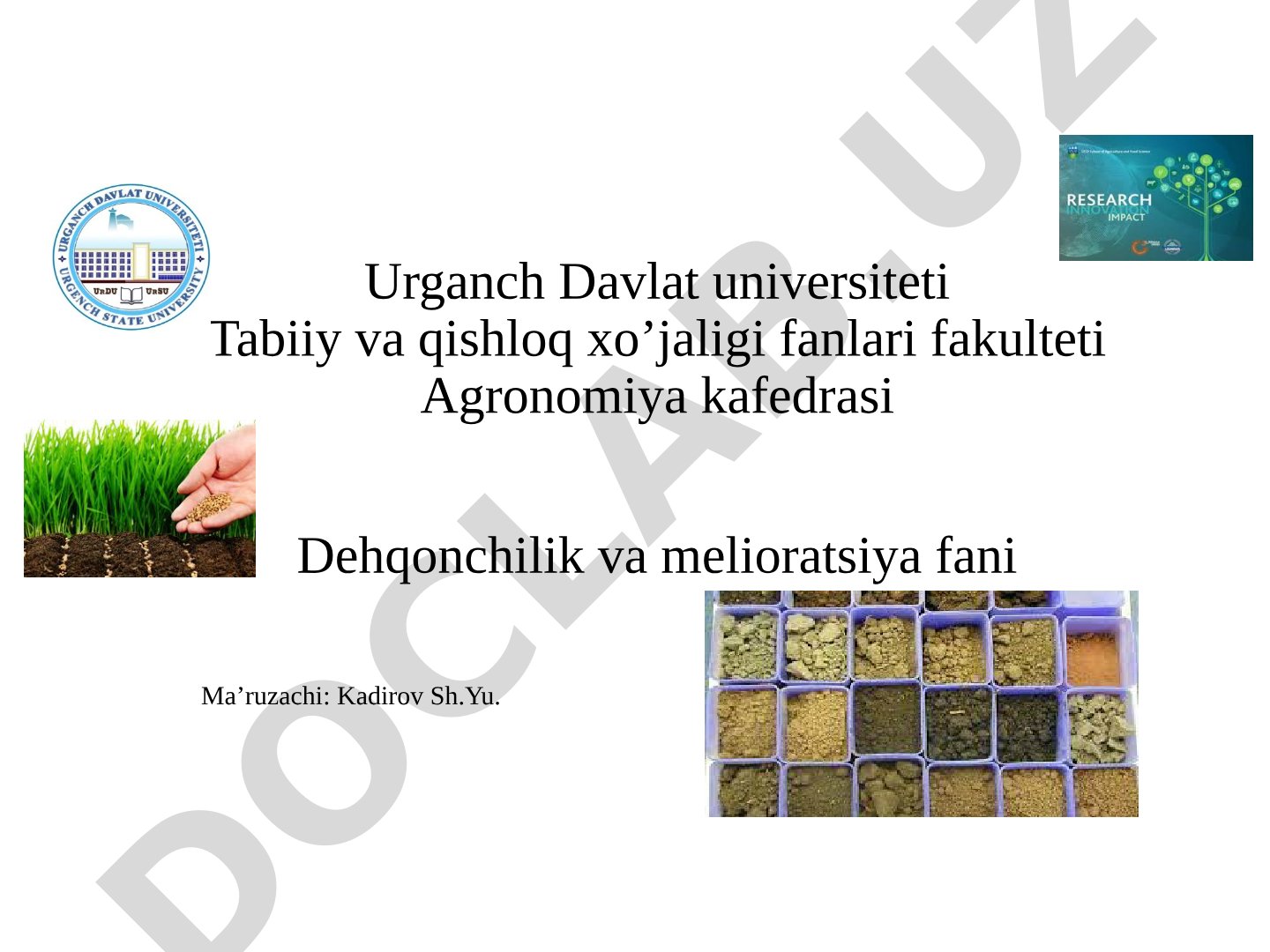 O`zbekistonning suv resurslari va sug`orish suv manbalari