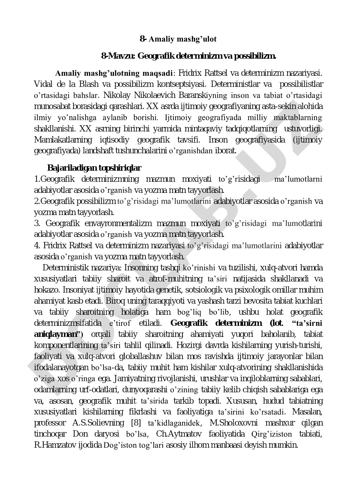 Geografik determinizm va possibilizm