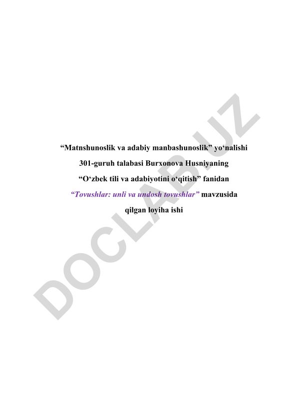 Tovushlar: unli va undosh tovushlar