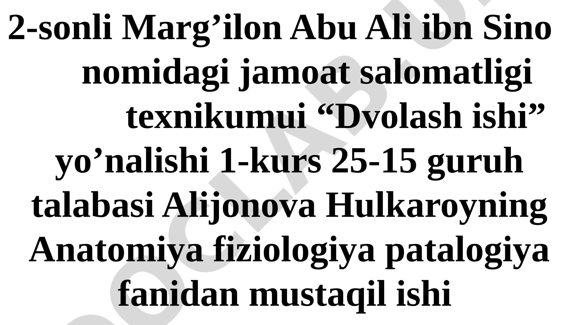 Suv va Mineral Tuzlar Almashinuvi