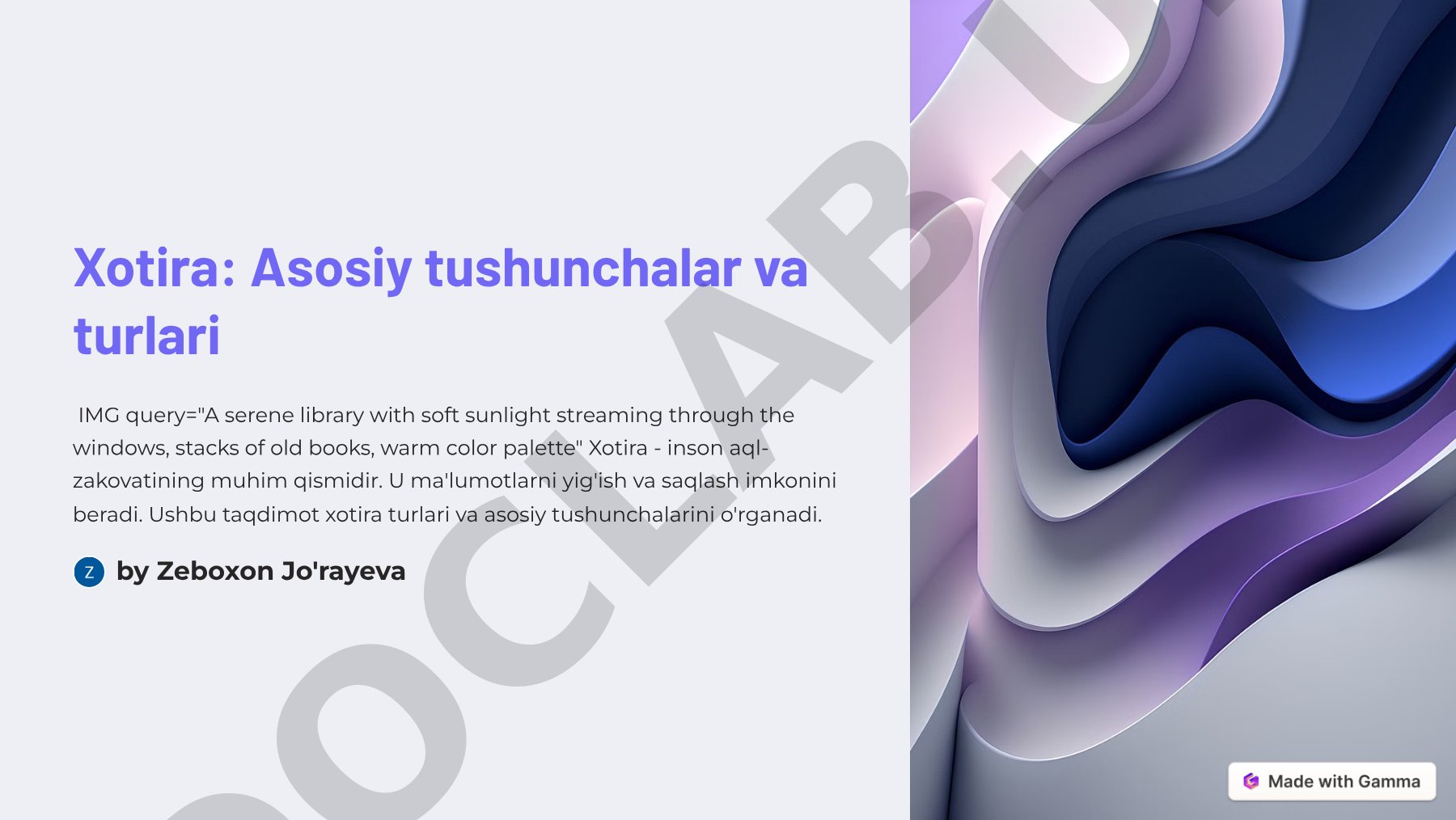 Xotira: Asosiy tushunchalar va turlari