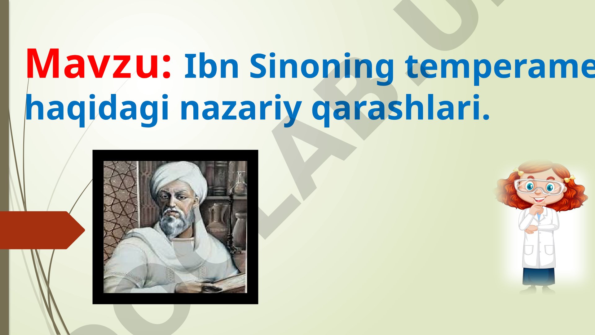Ibn Sinoning temperament haqidagi nazariy qarashlari