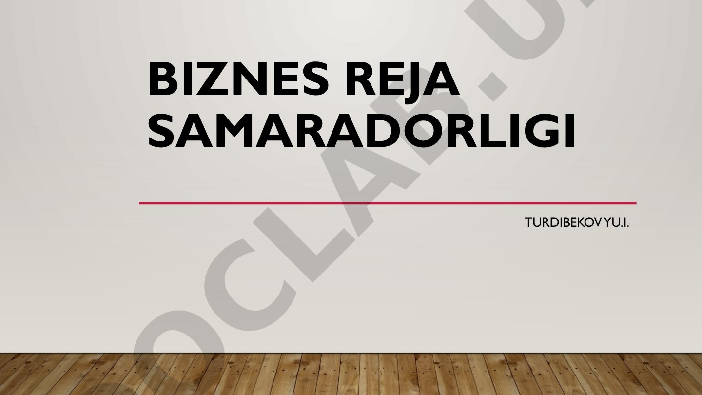 Biznes reja samaradorligi