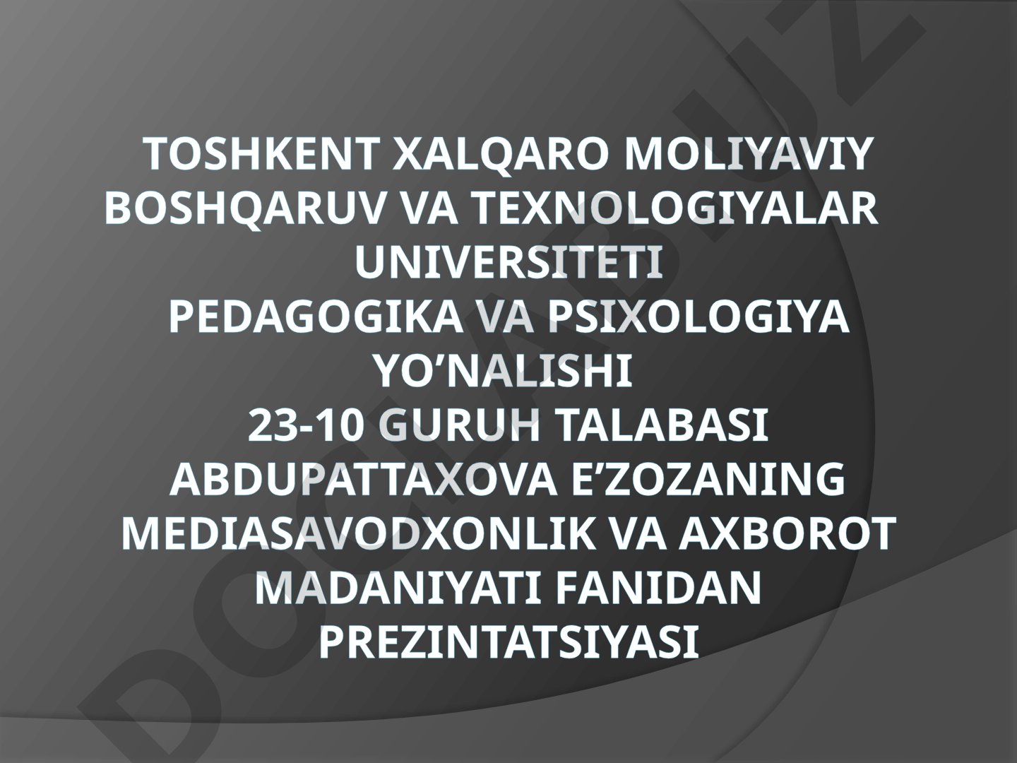 Axborot tizimlari tushunchasi