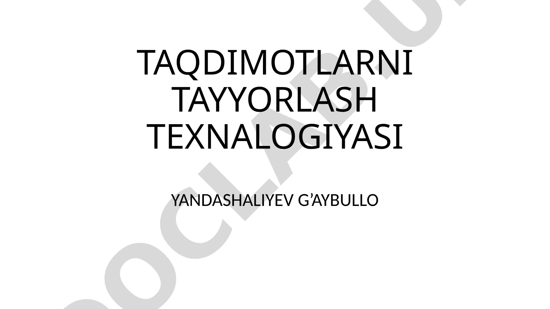 Taqdimotlar tayyorlash usullari, dasturlari, bosqichlari va xatolarini yoritadi