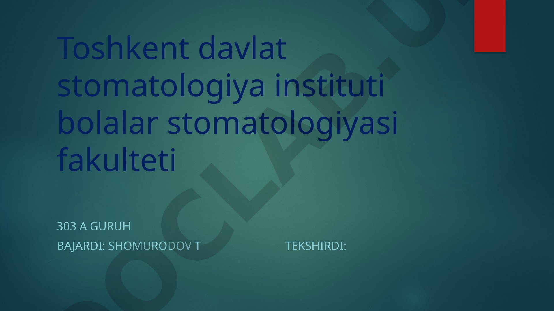 Oilaviy poliklinika ishini taxlil qilish