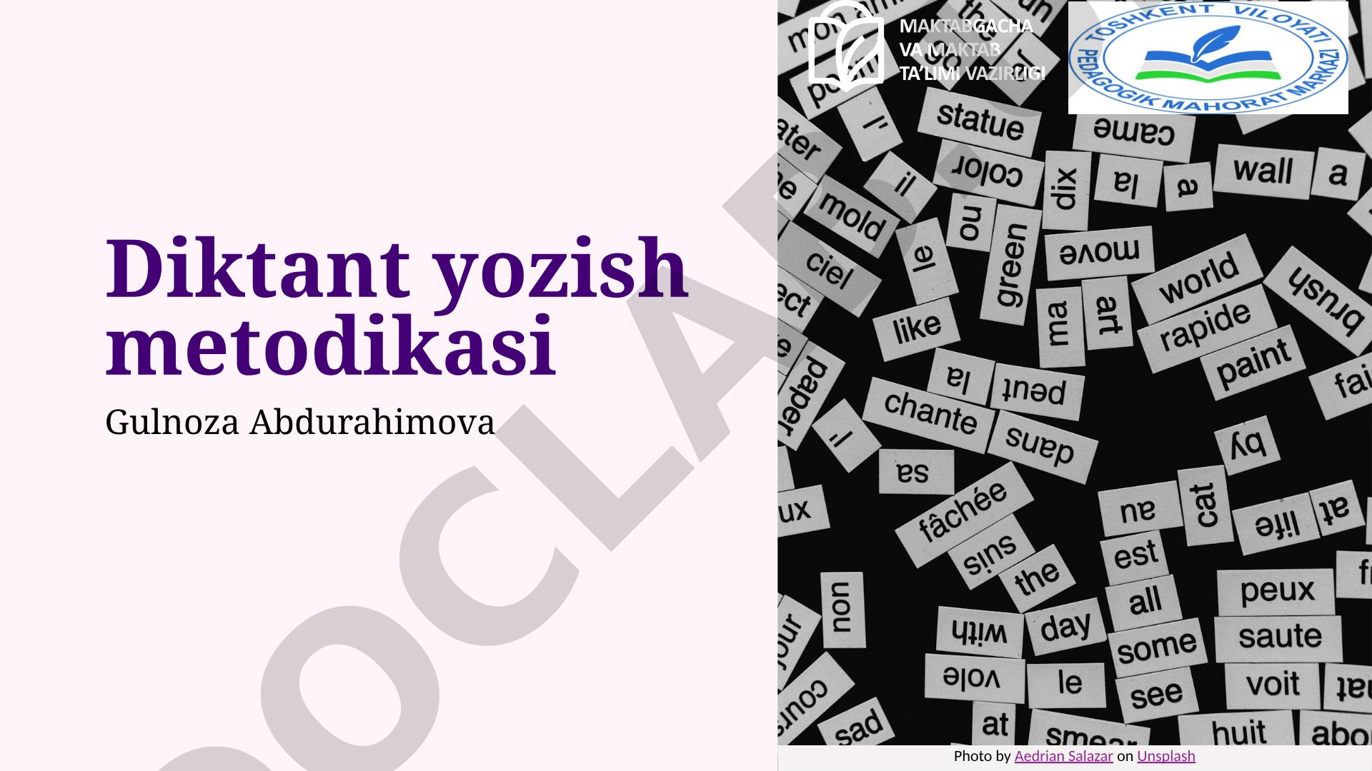 Diktant yozish metodikasi