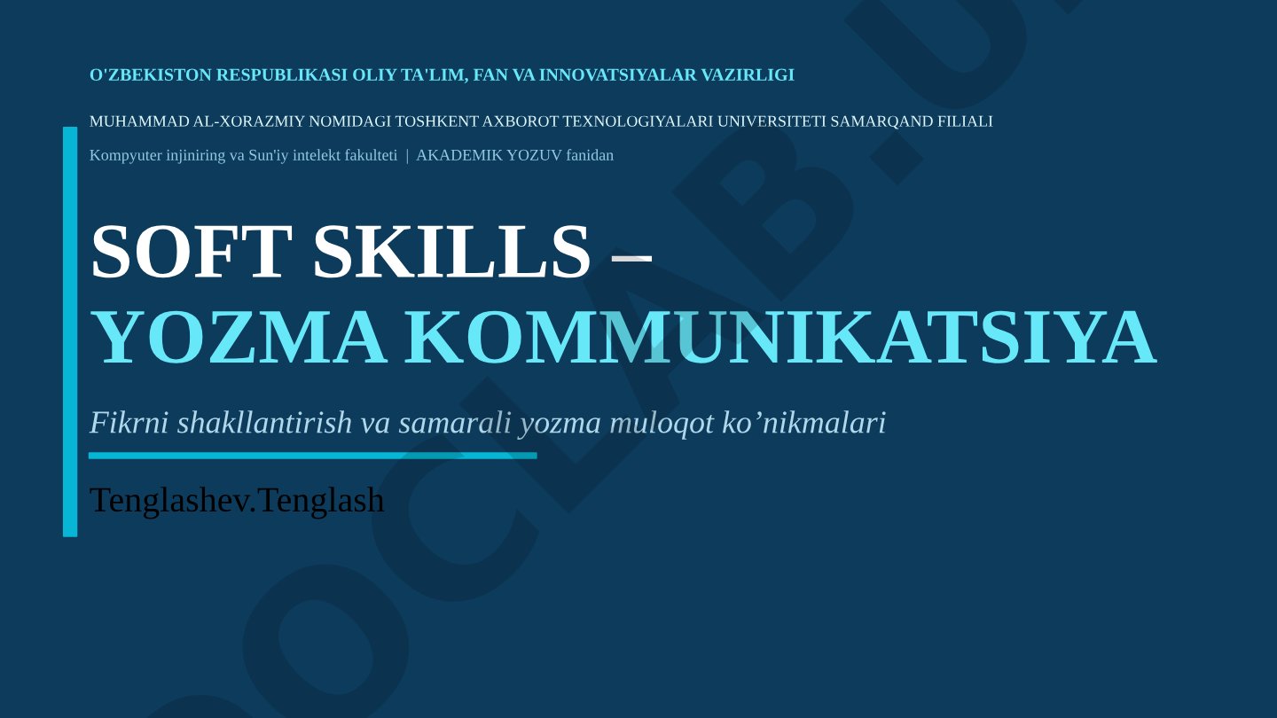 Soft skills – yozma kommunikatsiya