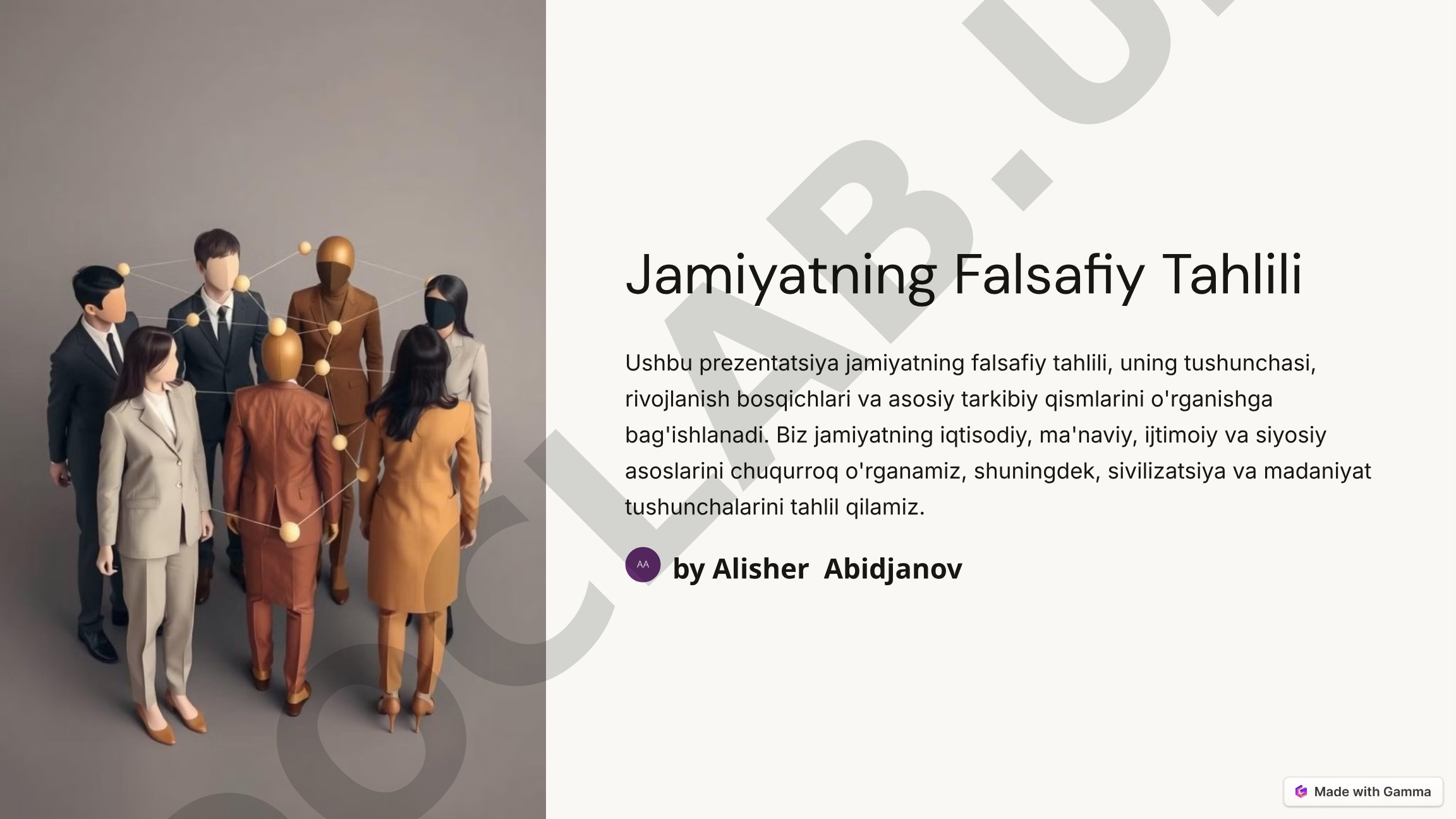 Jamiyatning falsafiy tahlili