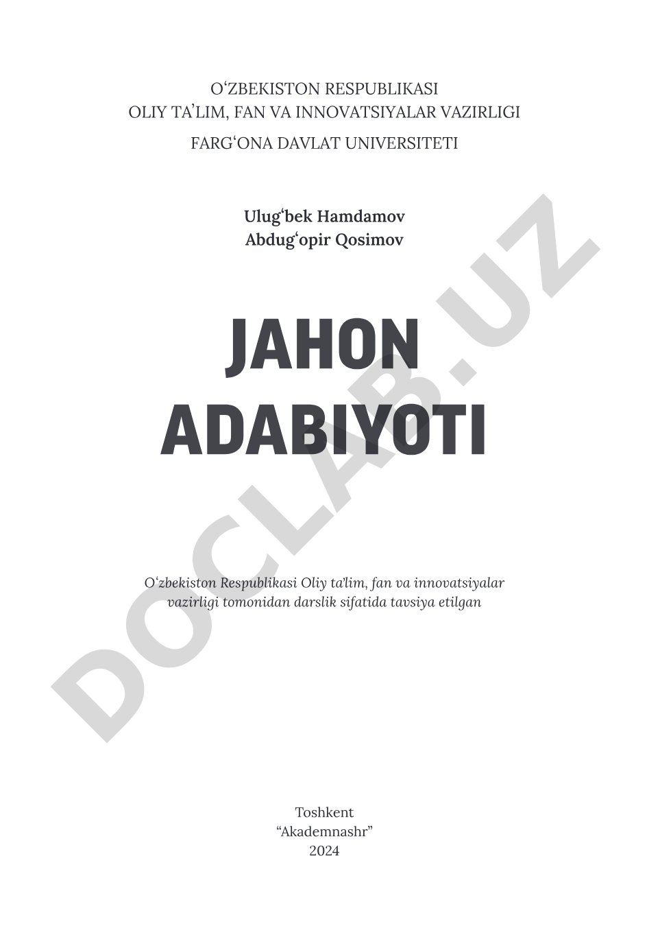 Jahon adabiyoti