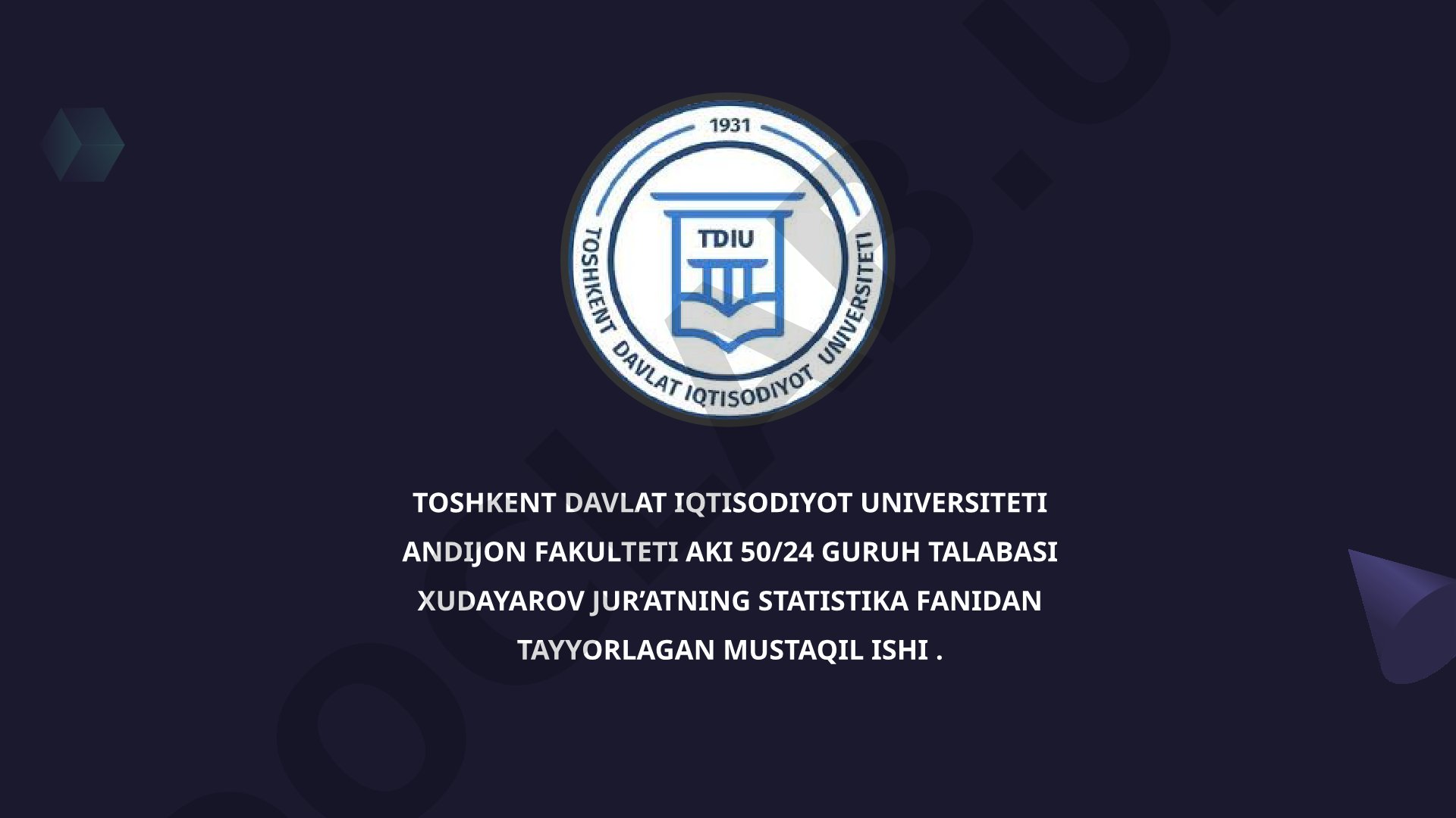 Statistik tadqiqotlarda tanlanma kuzatishning qoʻllanilishi