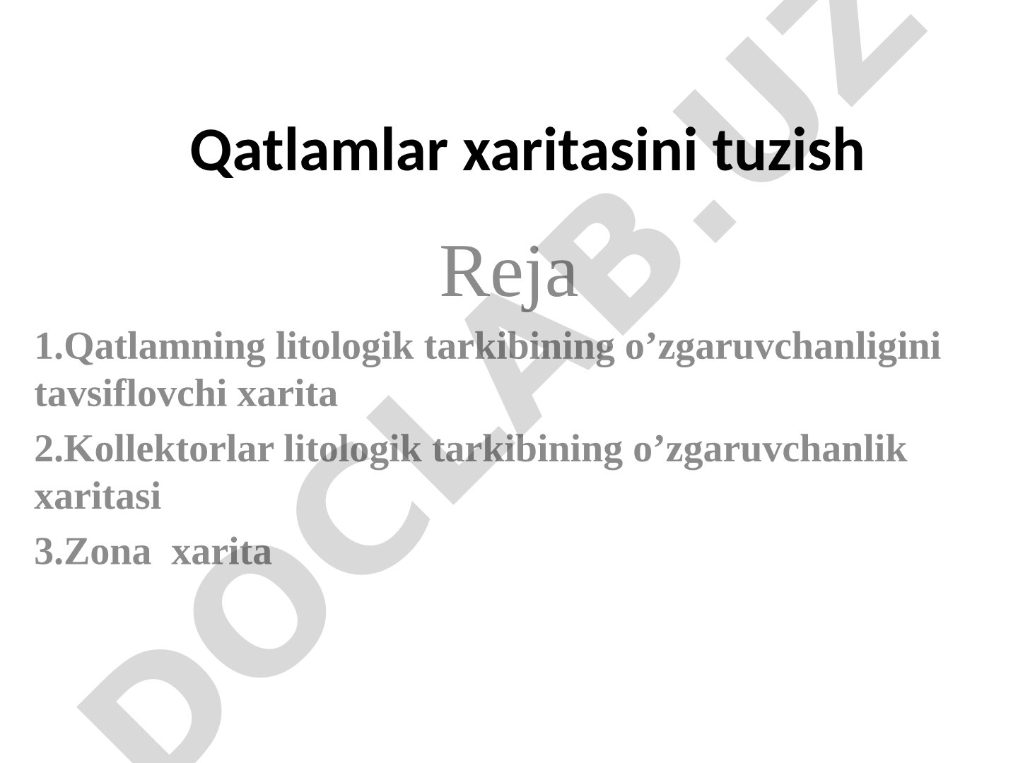 Qatlamlar xaritasini tuzish