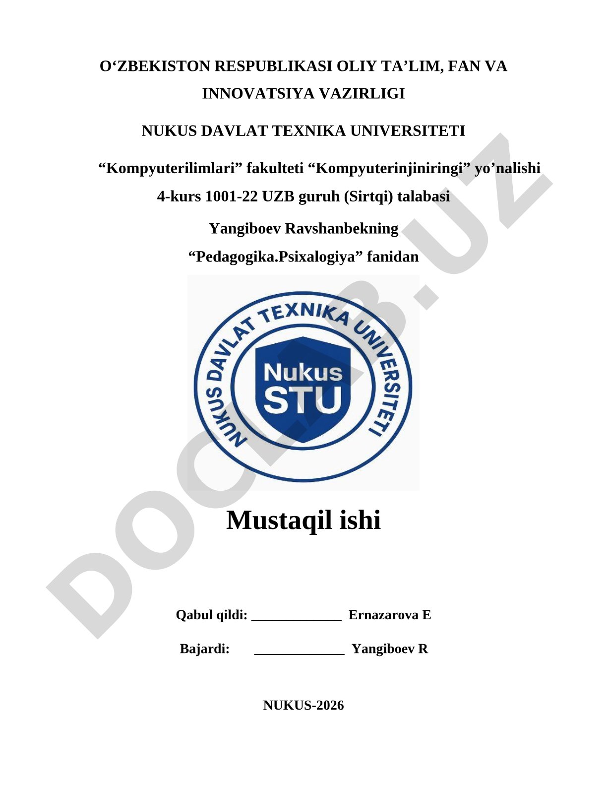 Psixologiyaning ilmiy tadqiqot metodlari va ularni amaliyotga tadbiq etish