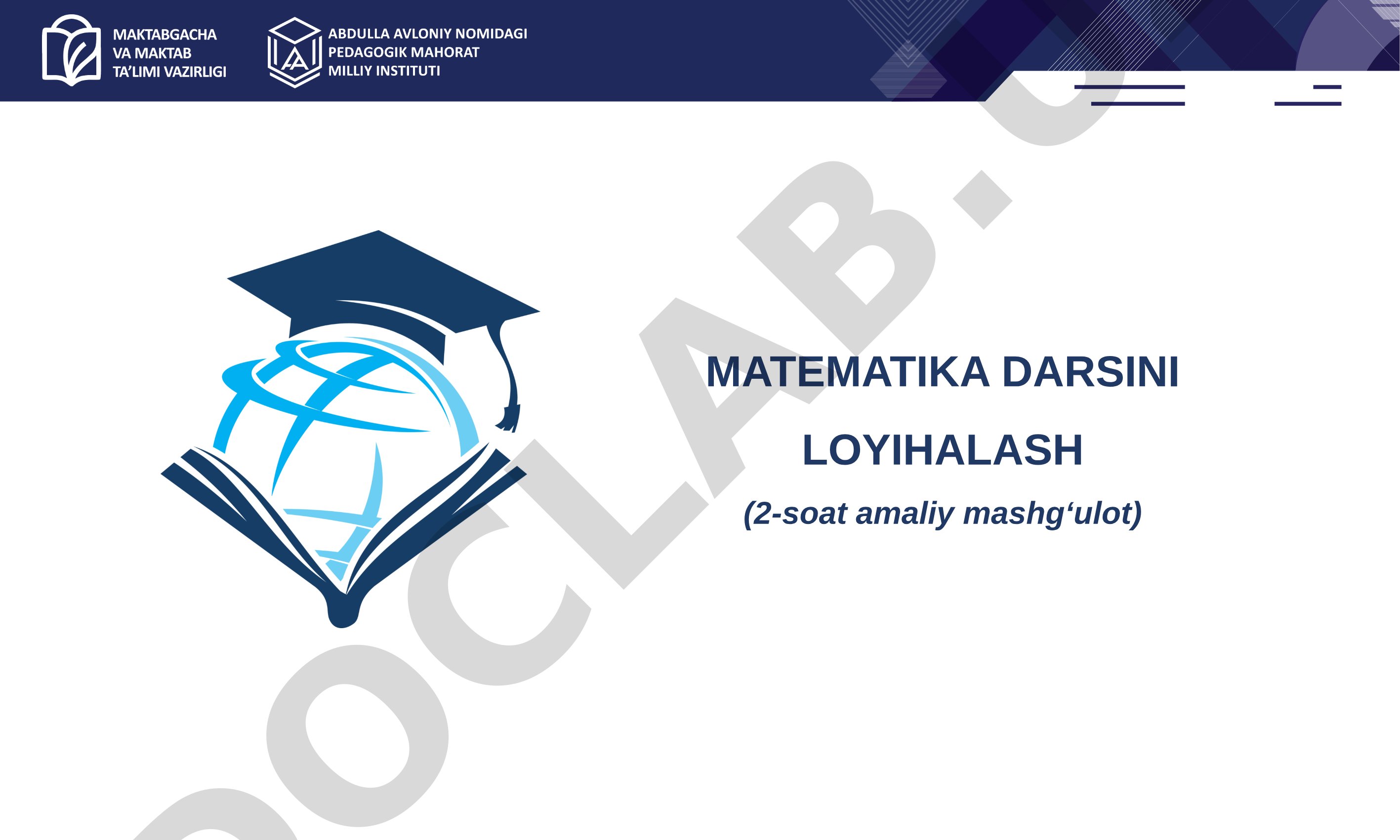 Matematika darsini loyihalash