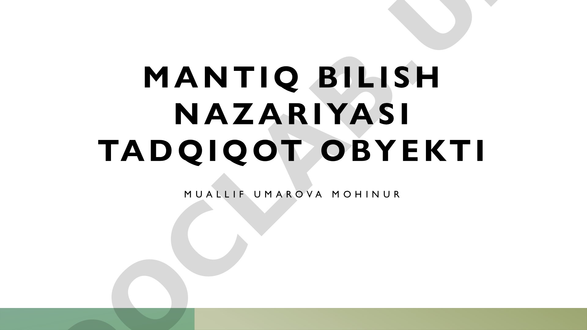 Mantiq bilish nazariyasi