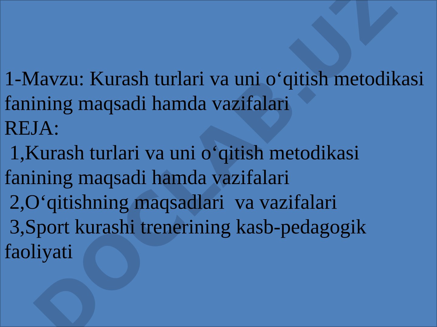 Kurash turlari va uni o‘qitish metodikasi fanining maqsadi hamda vazifalari