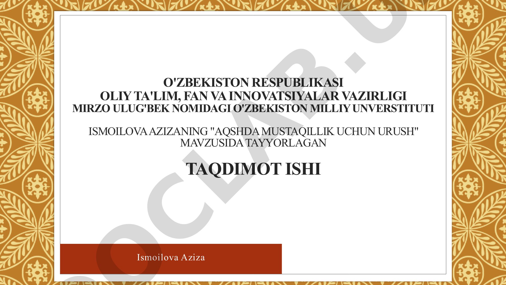 AQSHDA MUSTAQILLIK UCHUN URUSH