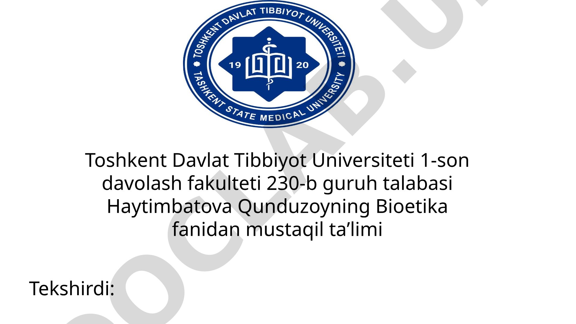 Bioetika fanidan mustaqil taʼlim: turli dinlarda hayot va o‘limga munosabat