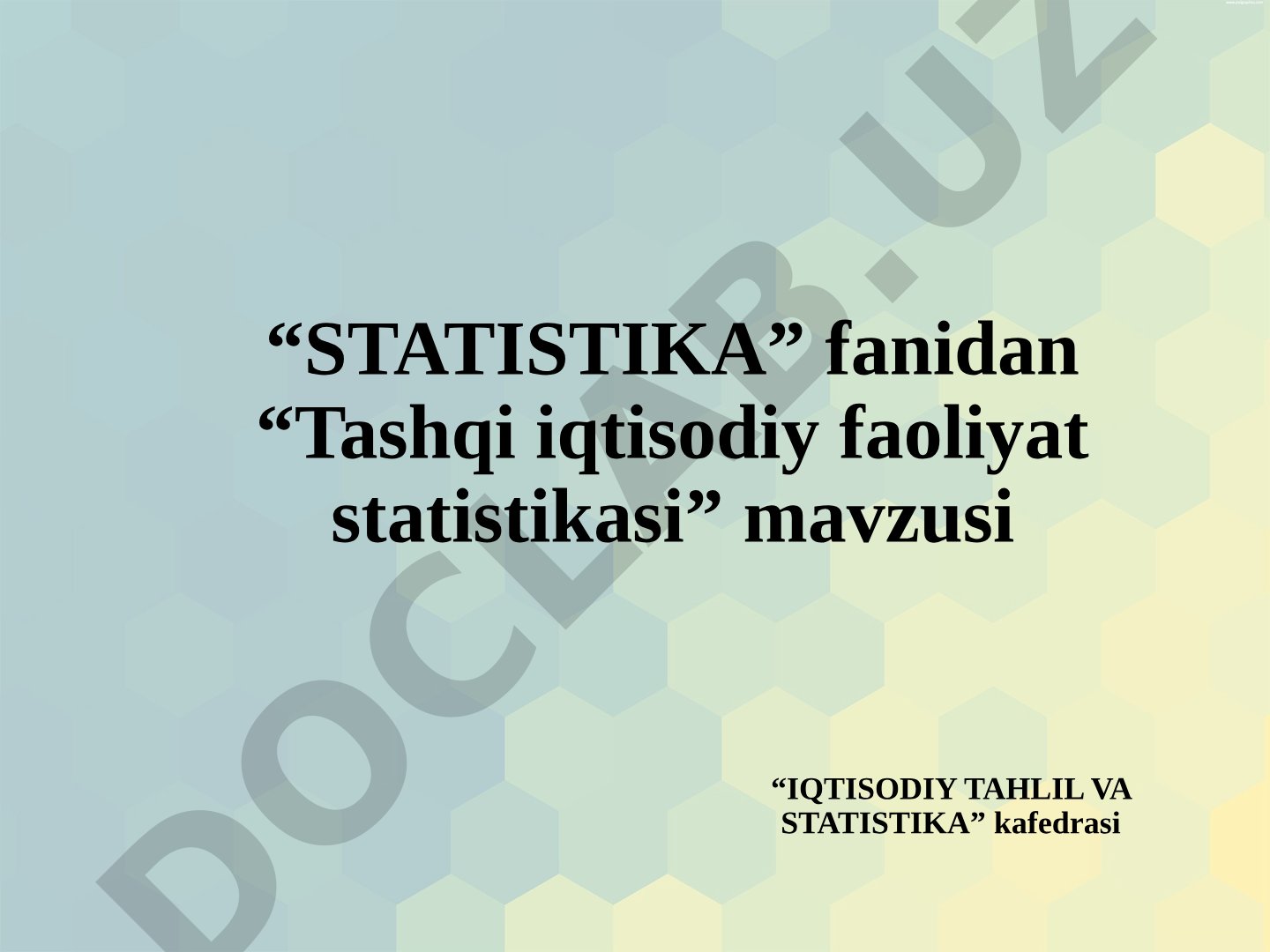 Tashqi iqtisodiy faoliyat statistikasi