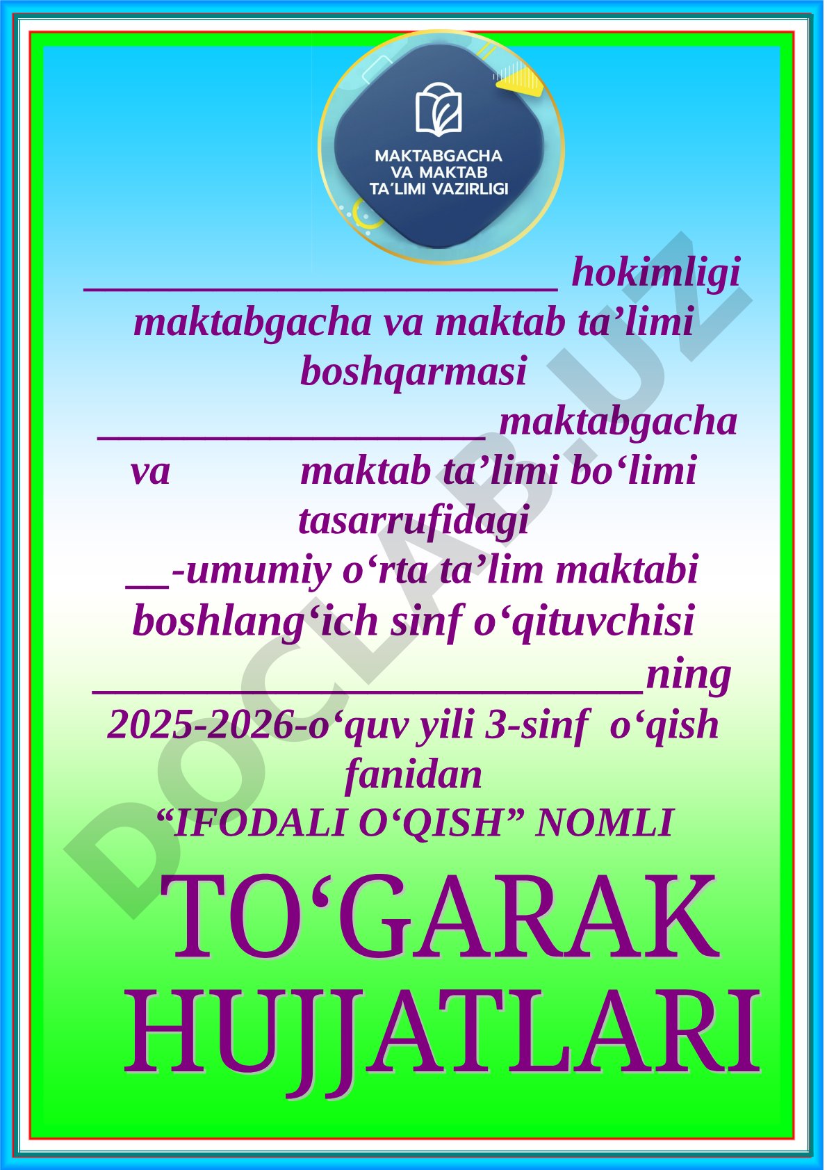 ifodali o'qish