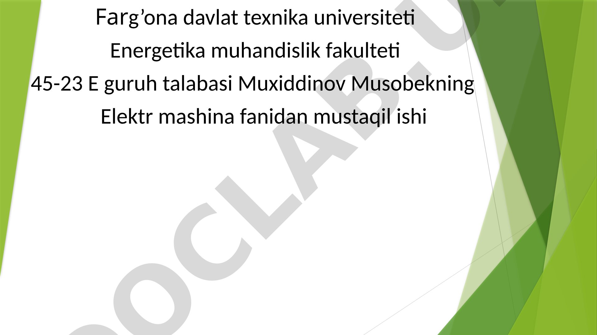 Asinxron mashinalarda energiya tejamkorlikini oshirish usullari